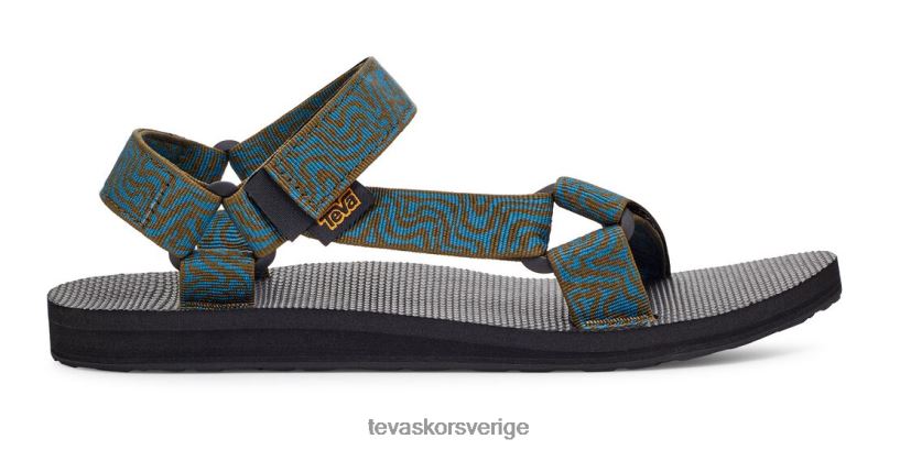 original universal Teva NPL0DZ36 Skodon skiktad sten mörk olivblå korall